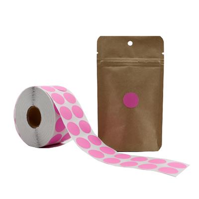 2 CM Pembe Renk Nokta Etiket - 25 Adet
