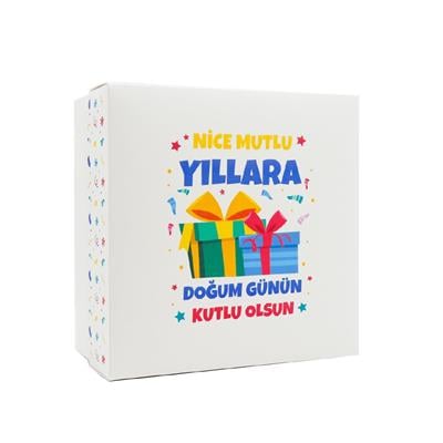 20x20x10 Doğum Gününe Özel Kapaklı Hediye Kutusu M2