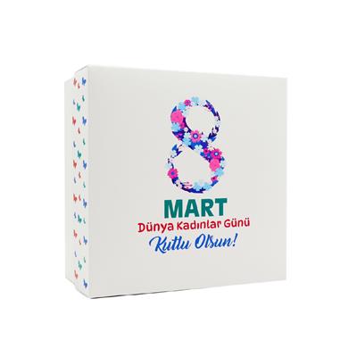 20x20x10 Dünya Kadınlar Gününe Özel Kapaklı Hediye Kutusu M2