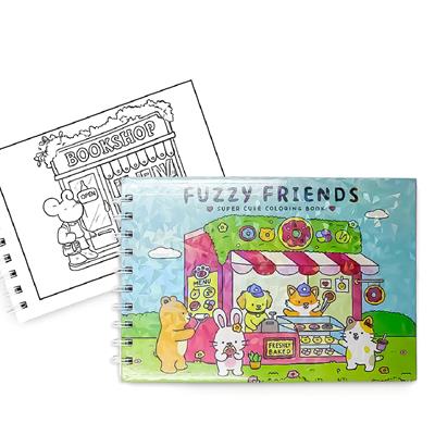 21x15 Fuzzy Friends Hologram Kapaklı Spiralli Boyama Kitabı | 50 Sayfa