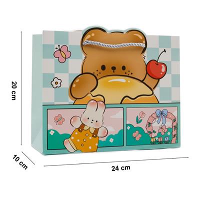 24x20 Sevimli Figürlü Hediye Çantası - M12