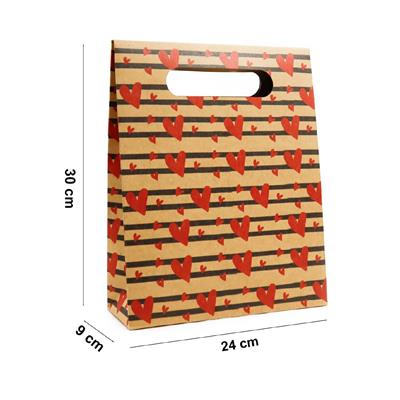 24x30 Kalp Harmanı Zarf Model Karton Çanta