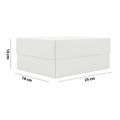 25x18x10 Beyaz Kapaklı Hediye Kutusu 
