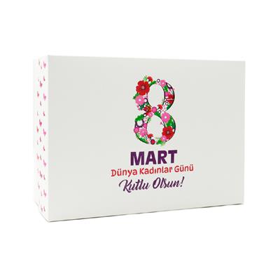 25x18x10 Dünya Kadınlar Gününe Özel Kapaklı Hediye Kutusu M1