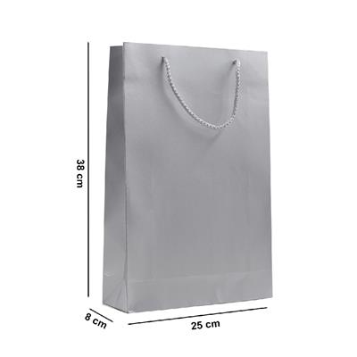 25x38 Gümüş Karton Çanta - 2li Paket
