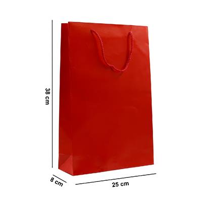25x38 Kırmızı Karton Çanta - 2li Paket