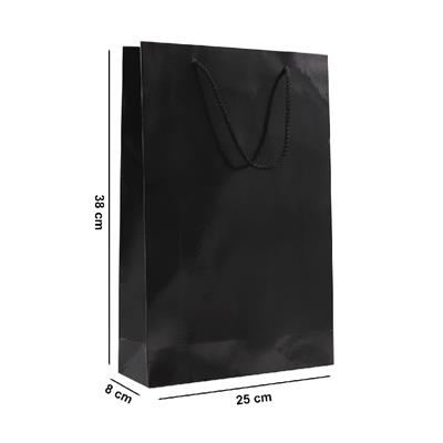 25x38 Siyah Karton Çanta - 2li Paket