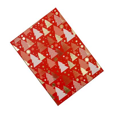 27x19x7 Premium Kalite Yılbaşı Hediye Kutusu – Özel Tasarım Kalın Karton Altın Çam Ağaçlı Desenli