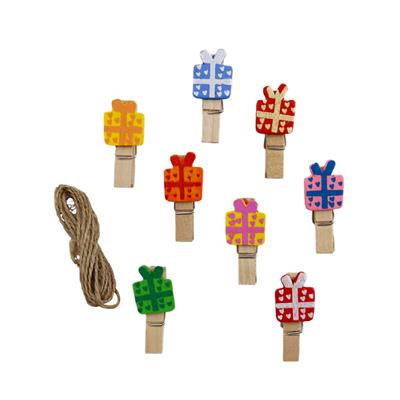 3,5 CM Hediye Paketi Temalı Mini Mandal - 10lu Paket