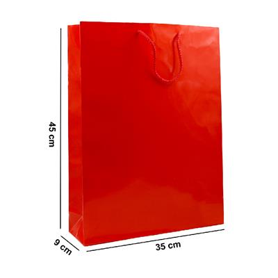 35x45 Kırmızı Karton Çanta - 2li Paket