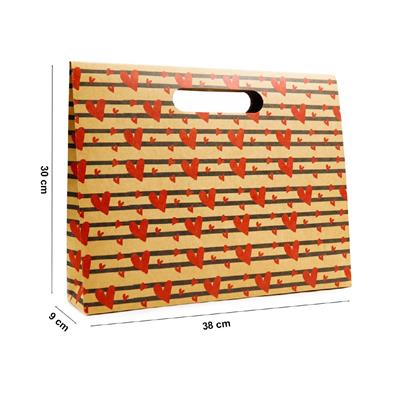 38x30 Kalp Harmanı Zarf Model Karton Çanta