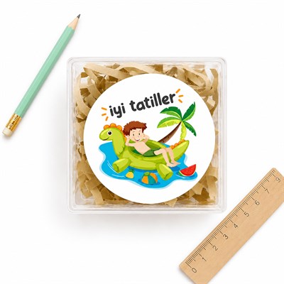 4 CM İyi Tatiller Baskılı Etiket Model-4 (24 Adet)
