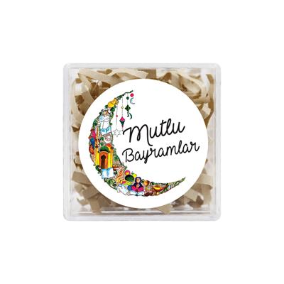 4 CM Mutlu Bayramlar Baskılı Etiket Model-07 (24 Adet)