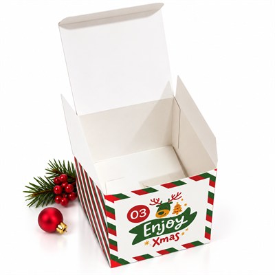 Advent Calendar Yılbaşı Takvimi DIY 25 Adet Boş Hediye Kutusu 7x7x7 cm Beyaz