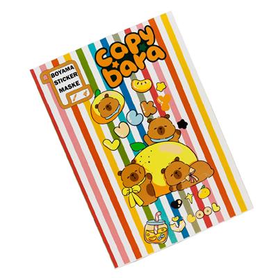 Cappybara Temalı Maskeli ve Stickerlı Boyama Kitabı – 16 Sayfa Renkli Eğlence!