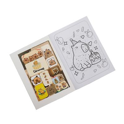 Cappybara Temalı Maskeli ve Stickerlı Boyama Kitabı – 16 Sayfa Renkli Eğlence!