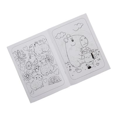 Cappybara Temalı Maskeli ve Stickerlı Boyama Kitabı – 16 Sayfa Renkli Eğlence!