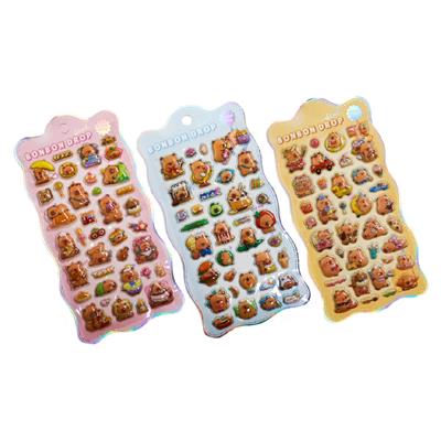 Capybara Temalı Kabartmalı 3D Sticker