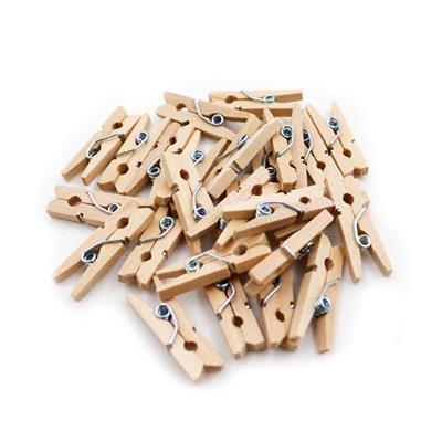 2,5 CM Doğal Ahşap Mini Mandal - 20li Paket