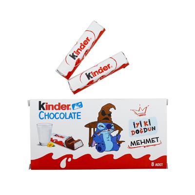 Kişiye Özel İsimli Kinder Çikolata Kutusu - 8li Orjinal Çikolatalar İle Gönderilir | M1