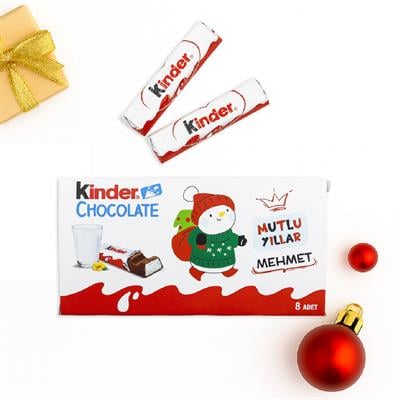 Kişiye Özel İsimli Kinder Çikolata Kutusu - 8li Orjinal Çikolatalar İle Gönderilir | M6