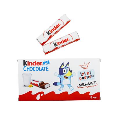 Kişiye Özel İsimli Kinder Çikolata Kutusu - 8li Orjinal Çikolatalar İle Gönderilir | M8