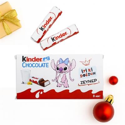 Kişiye Özel İsimli Kinder Çikolata Kutusu - 8li Orjinal Çikolatalar İle Gönderilir | M7