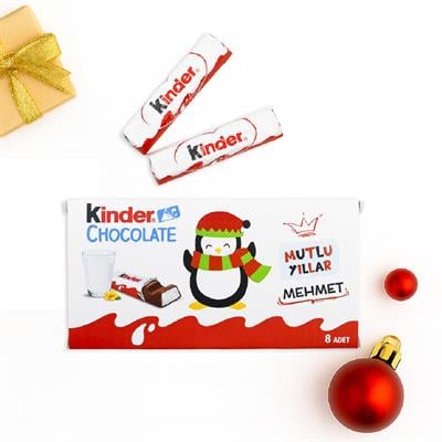 Kişiye Özel İsimli Kinder Çikolata Kutusu - 8li Orjinal Çikolatalar İle Gönderilir | M5