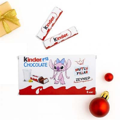 Kişiye Özel İsimli Kinder Çikolata Kutusu - 8li Orjinal Çikolatalar İle Gönderilir | M4