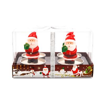 Noel Baba Figürlü Yılbaşı Mum Seti – 4lü Dekoratif Mum