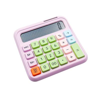 Renkli Pinterest Tarzı Hesap Makinesi – 12 Haneli, Pilli & Güneş Enerjili