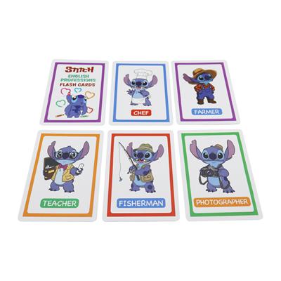 Stitch İngilizce Flash Kartlar – 4lü Set (ABC, 123, Renkler, Meslekler) Premium Koleksiyon