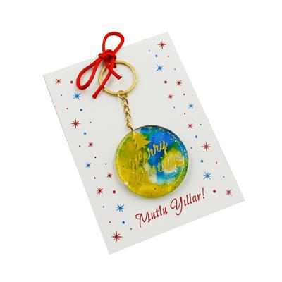 Yılbaşı Temalı Epoksi Anahtarlık