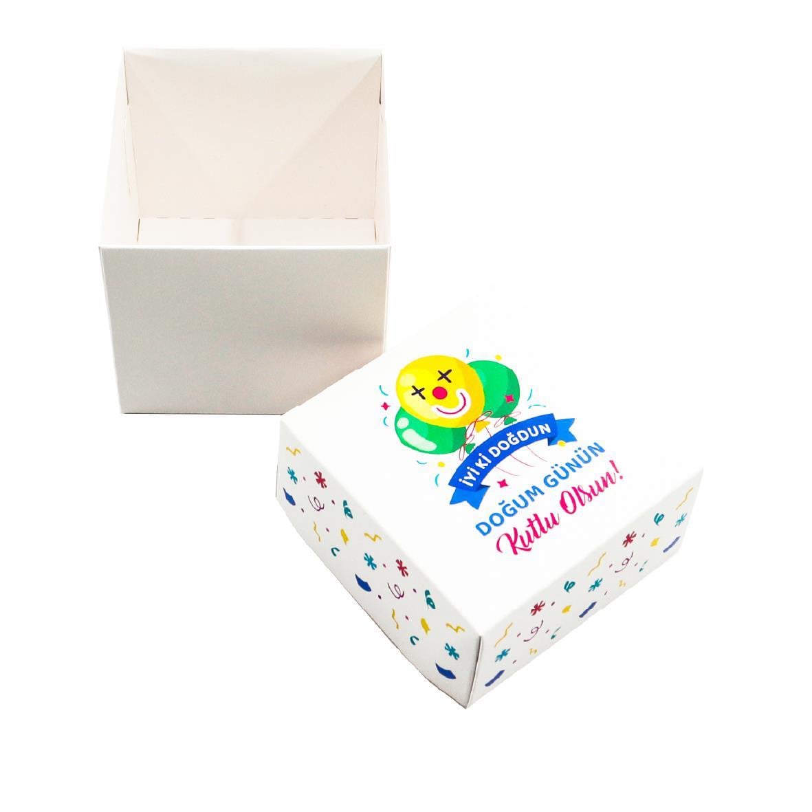 10x10x10 Doğum Gününe Özel Kapaklı Hediye Kutusu M3