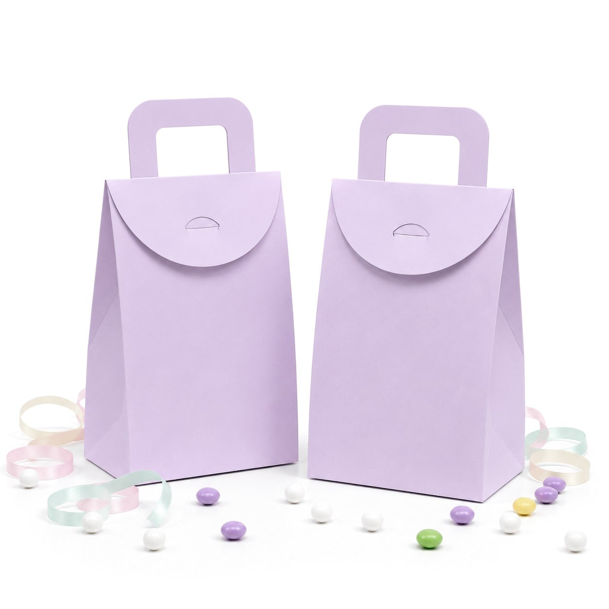 10x15 Lila Renk Çanta Model Hediyelik Kutu - 20'li Paket