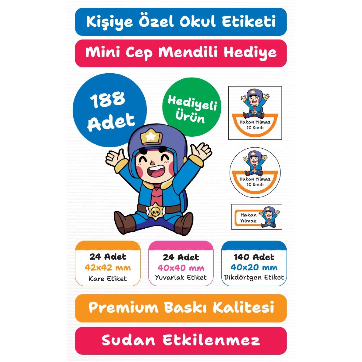 118 Adet Kişiye Özel Okul Etiketi Seti – Kalem, Defter, Kitap, Çanta İçin Yapışkanlı Etiketler | M22