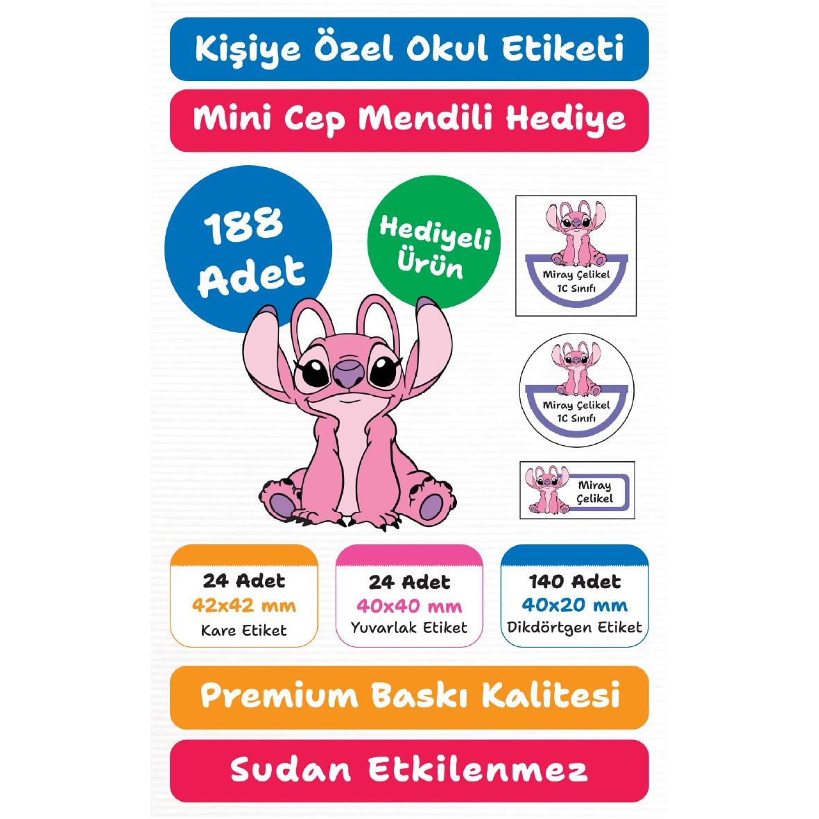 118 Adet Kişiye Özel Okul Etiketi Seti – Kalem, Defter, Kitap, Çanta İçin Yapışkanlı Etiketler | M19