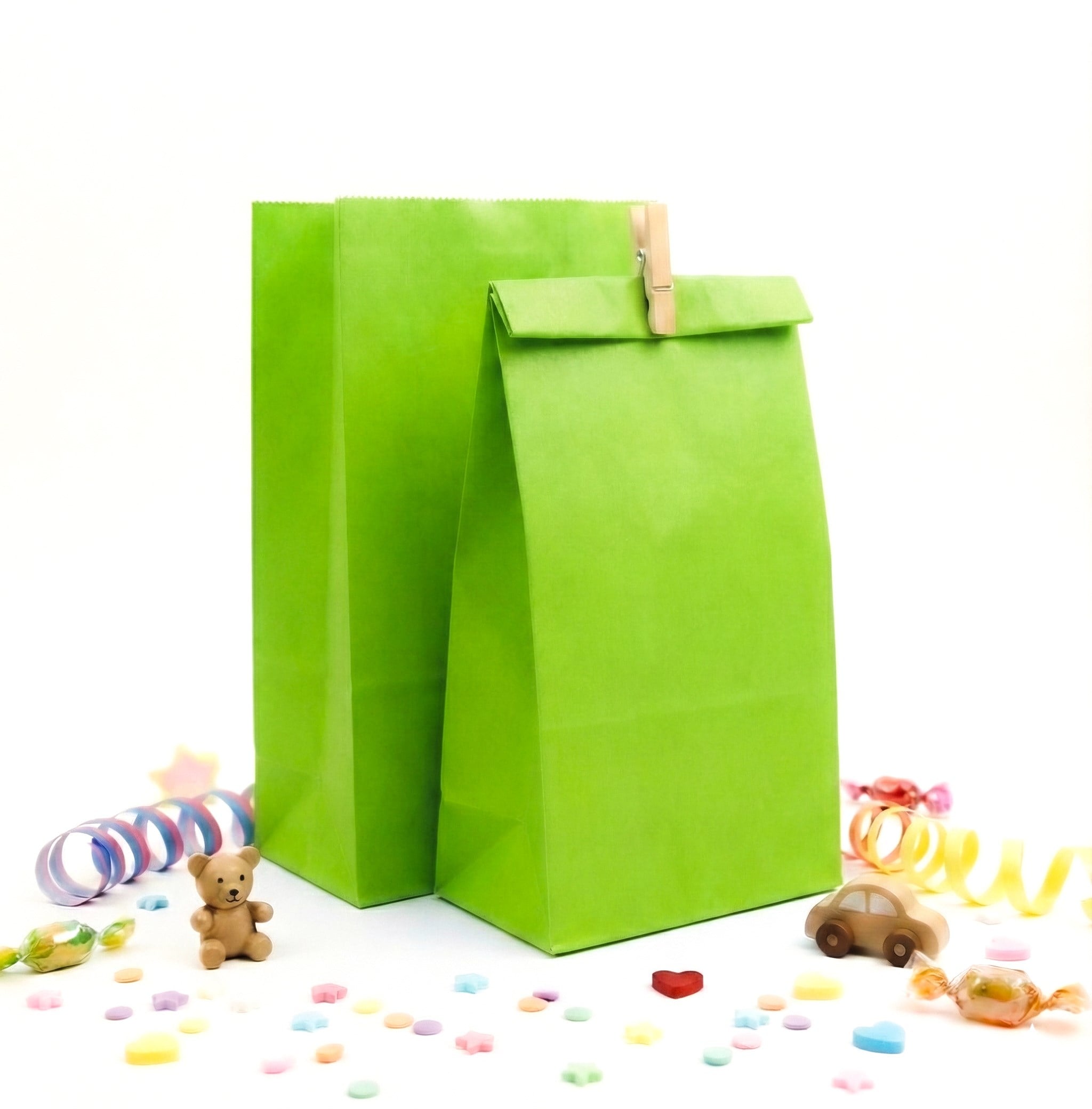 15x29 Yeşil Renk Hediyelik Kese Kağıdı - 10'lu Paket