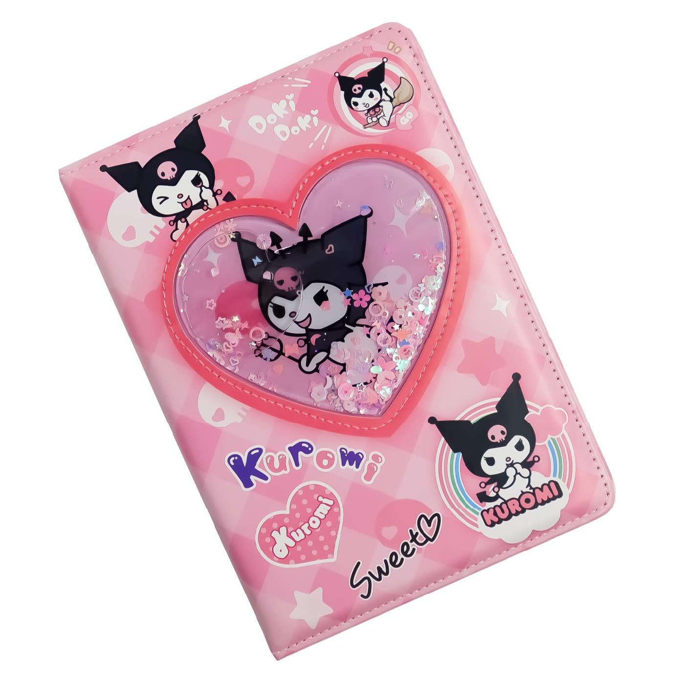 22x15 Kuromi Temalı Deri Kapaklı Sulu ve Hareketli Simli Defter | 120 Yaprak