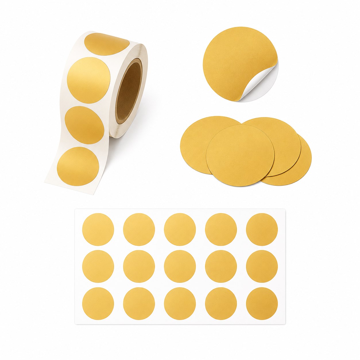 3 CM Gold Nokta Etiket - 20 Adet
