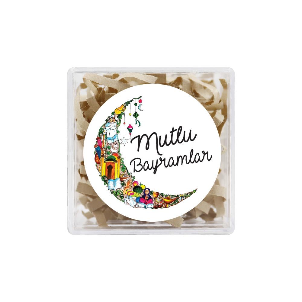 4 CM Mutlu Bayramlar Baskılı Etiket Model-07