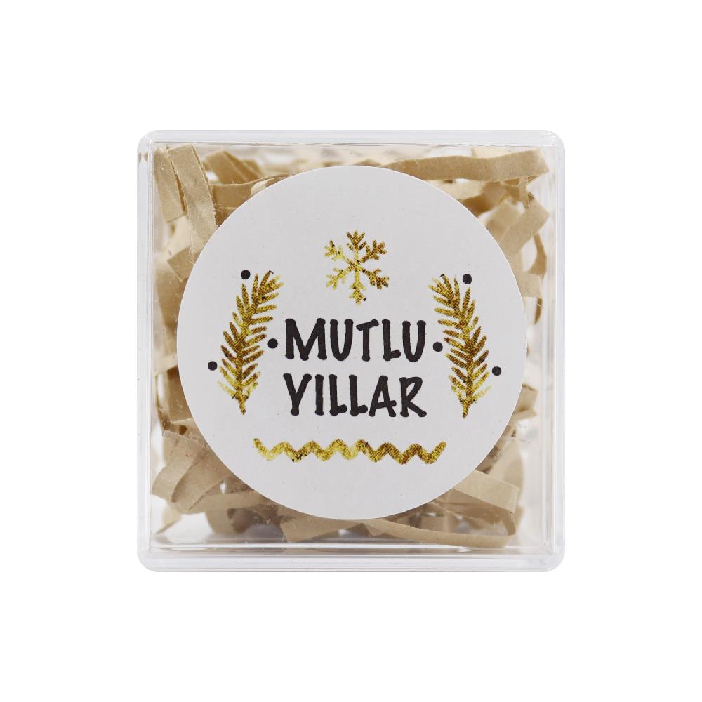 4 CM Mutlu Yıllar Baskılı Etiket No:33