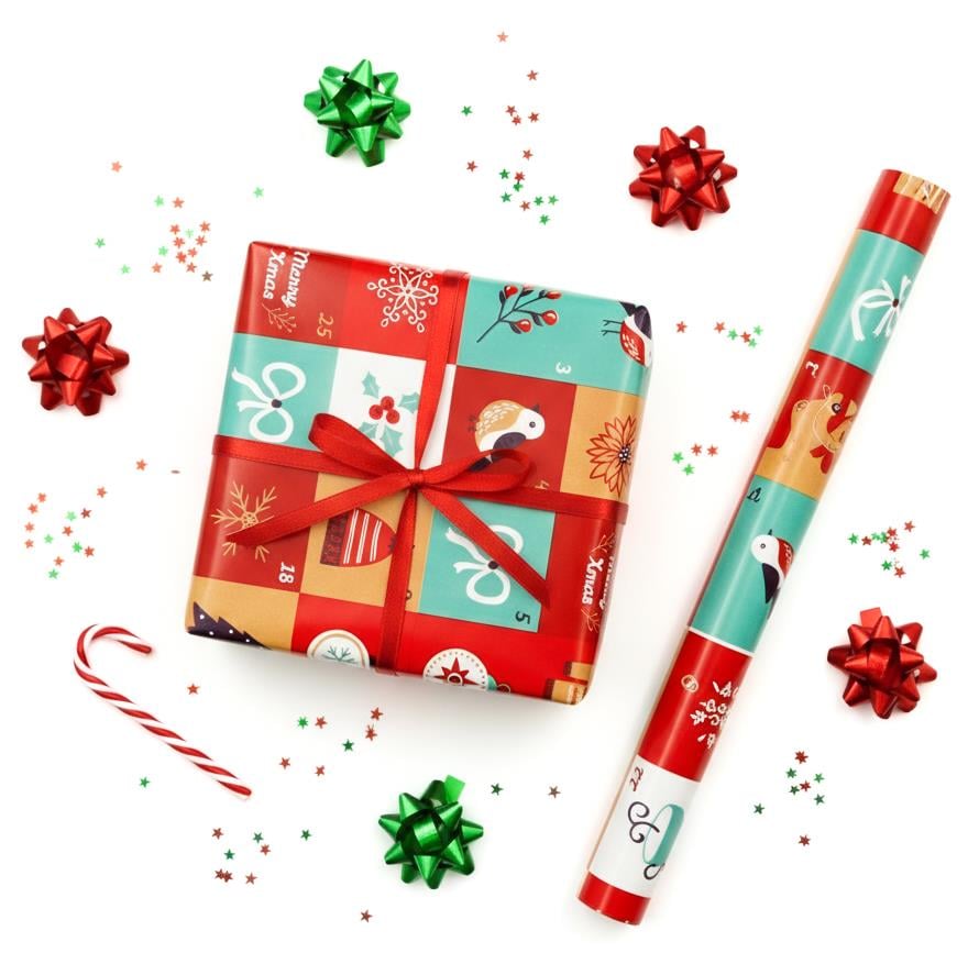 70x100 Yılbaşı Temalı Hediye Paketleme Kağıdı - 2'li Paket - M16