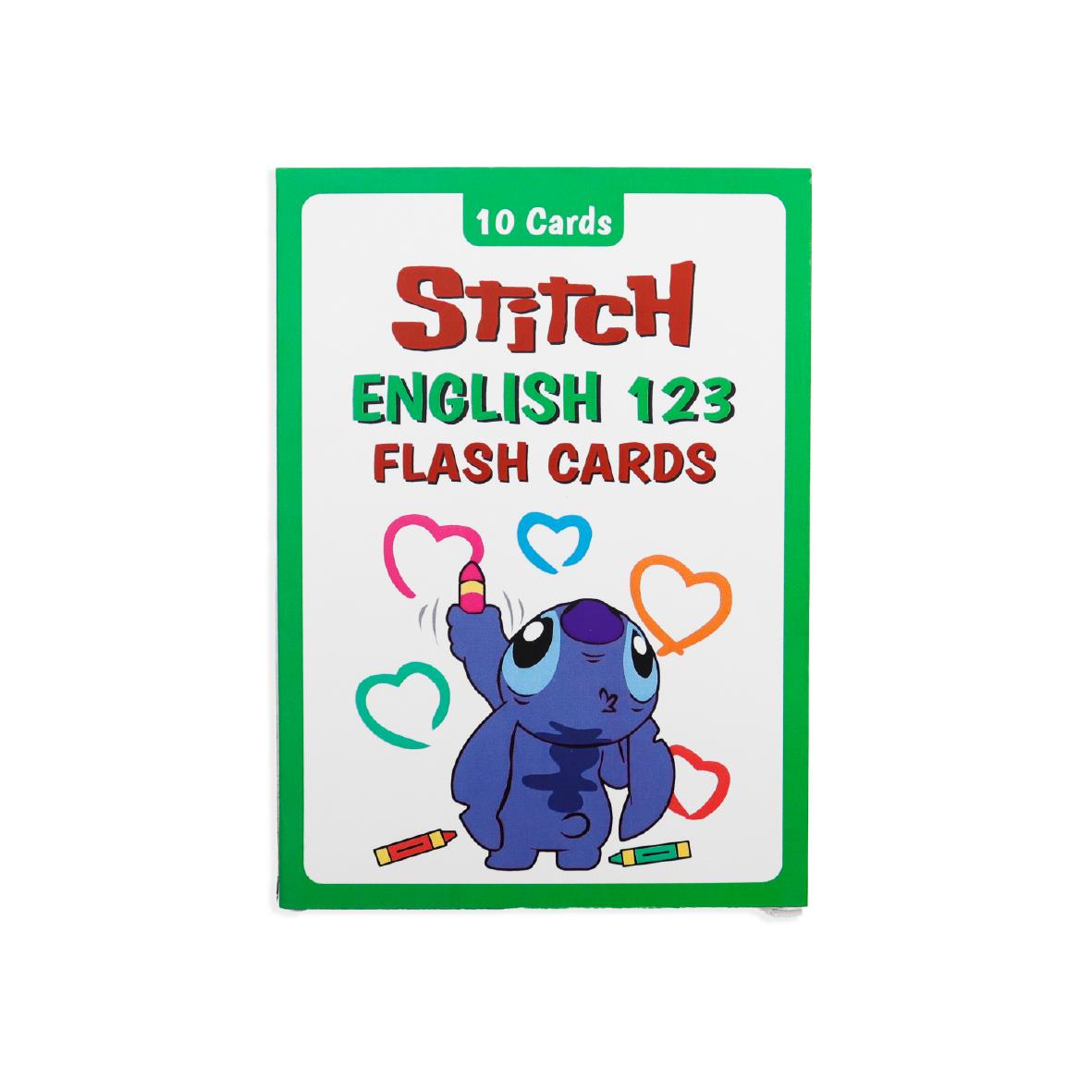Stitch 123 İngilizce Flash Kart Seti – 10 Adet Premium Tasarım Kart (Kutulu, Koleksiyonluk)