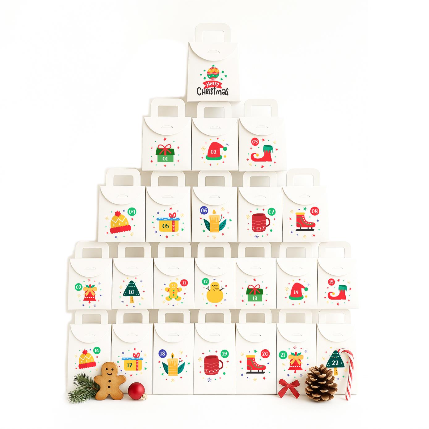 Yılbaşı Advent Calendar Hediye Kutuları – 25 Adet Mini Hediye Kutusu Seti