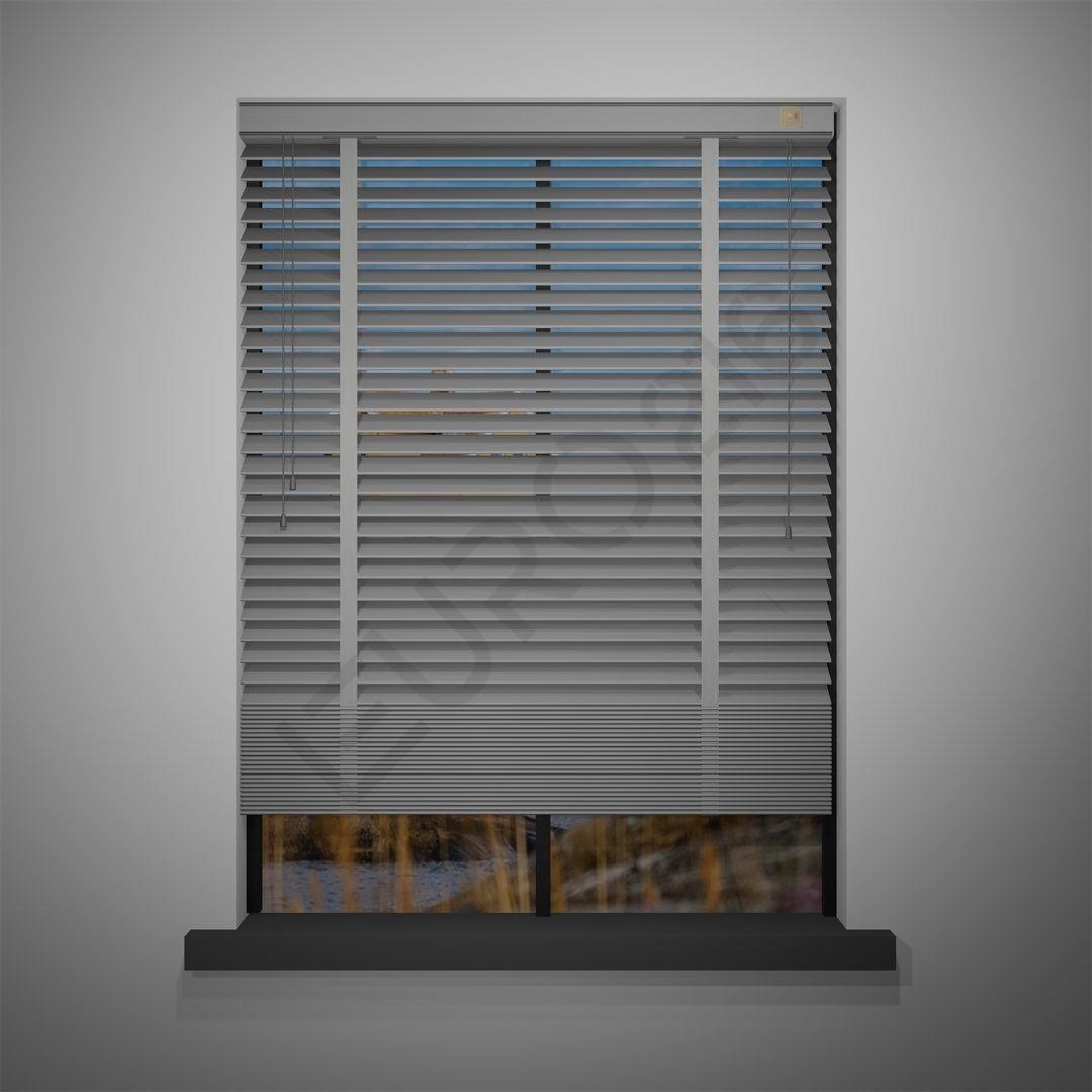 Ahşap Jaluzi Perde Manuel İp Kontrollü 50 mm %100 Orjinal Ahşap Kurdeleli GRİ Renk