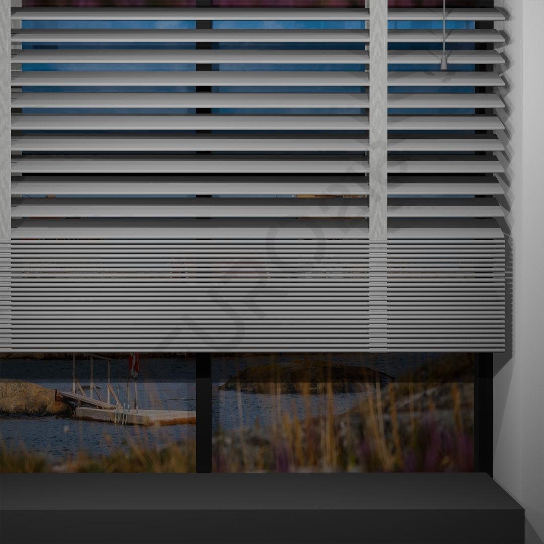 Ahşap Jaluzi Perde Manuel İp Kontrollü 50 mm %100 Orjinal Ahşap Kurdeleli GRİ Renk