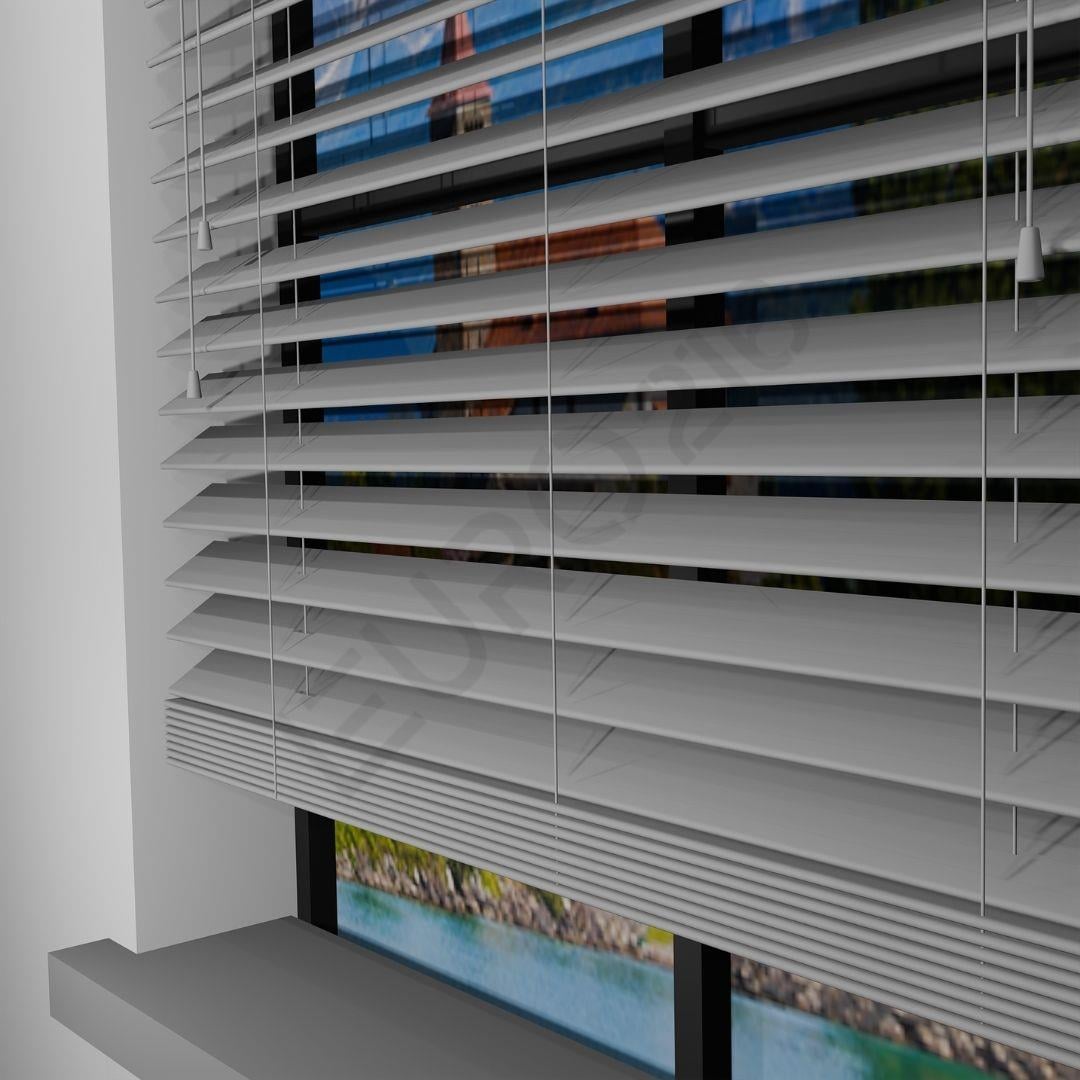 Ahşap Jaluzi Perde Manuel İp Kontrollü 50 mm %100 Orjinal Ahşap GRİ Renk