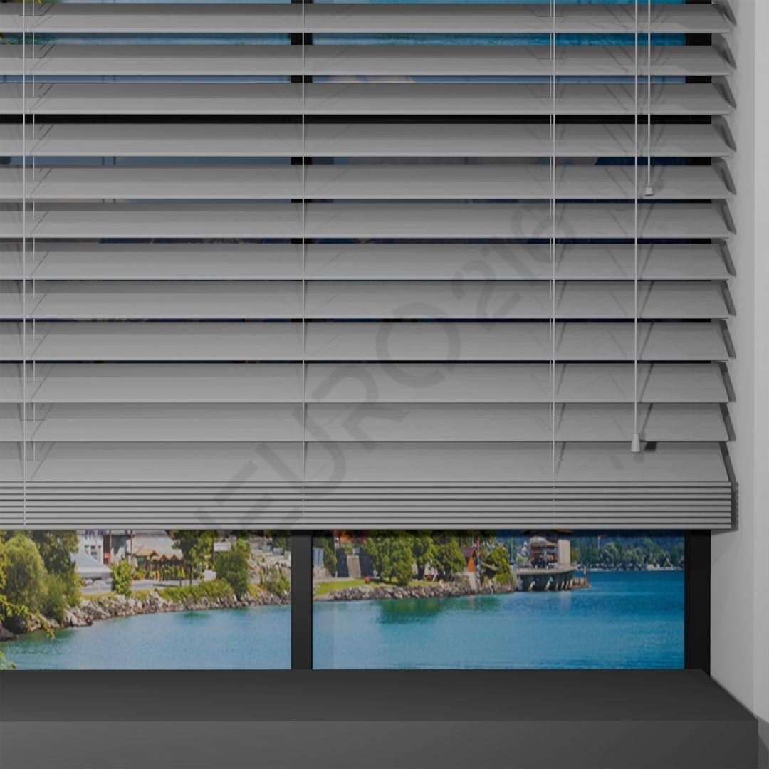 Ahşap Jaluzi Perde Manuel İp Kontrollü 50 mm %100 Orjinal Ahşap GRİ Renk