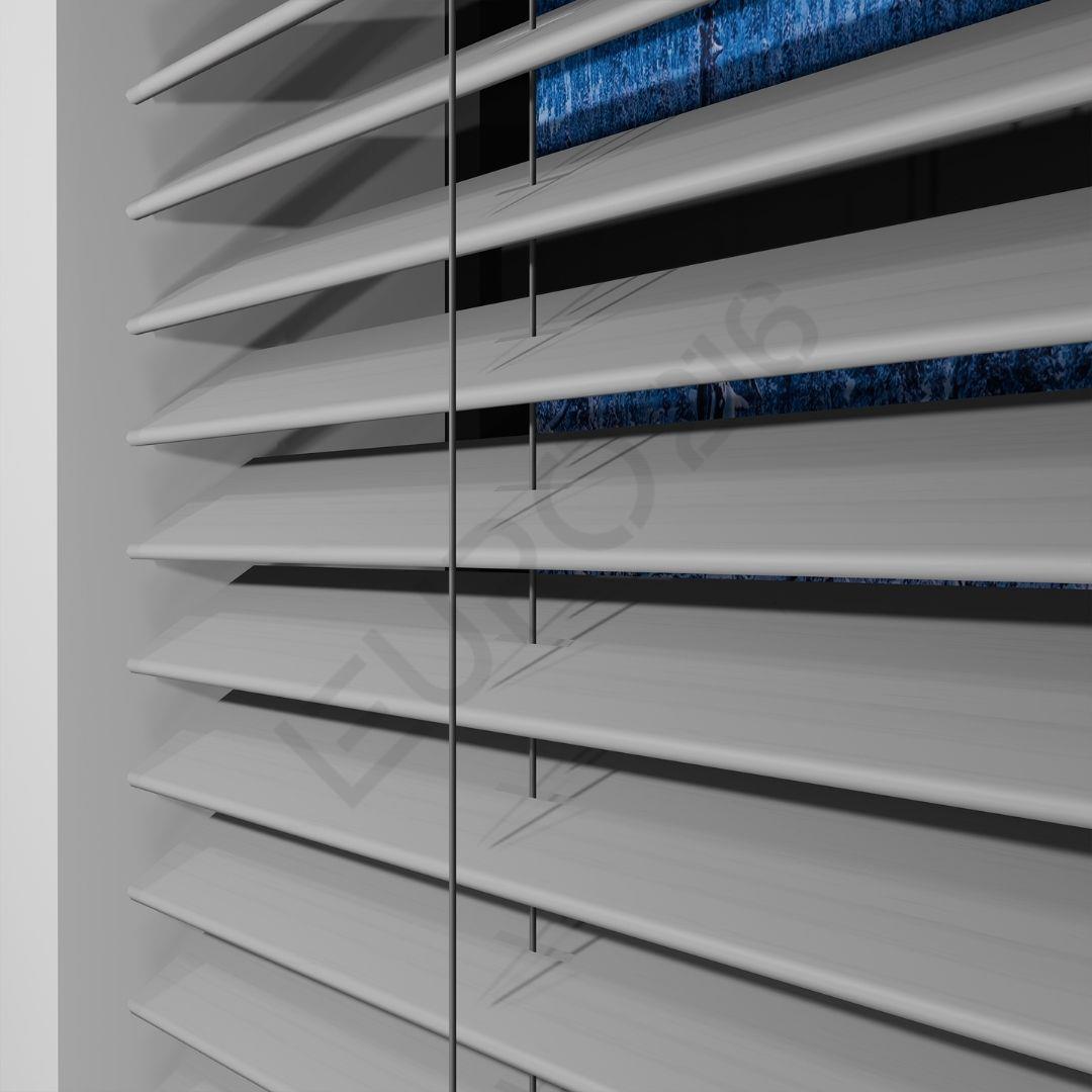 REDÜKTÖRLÜ / Zincirli Ahşap Jaluzi Perde 50 mm %100 Orjinal Ahşap GRİ Renk